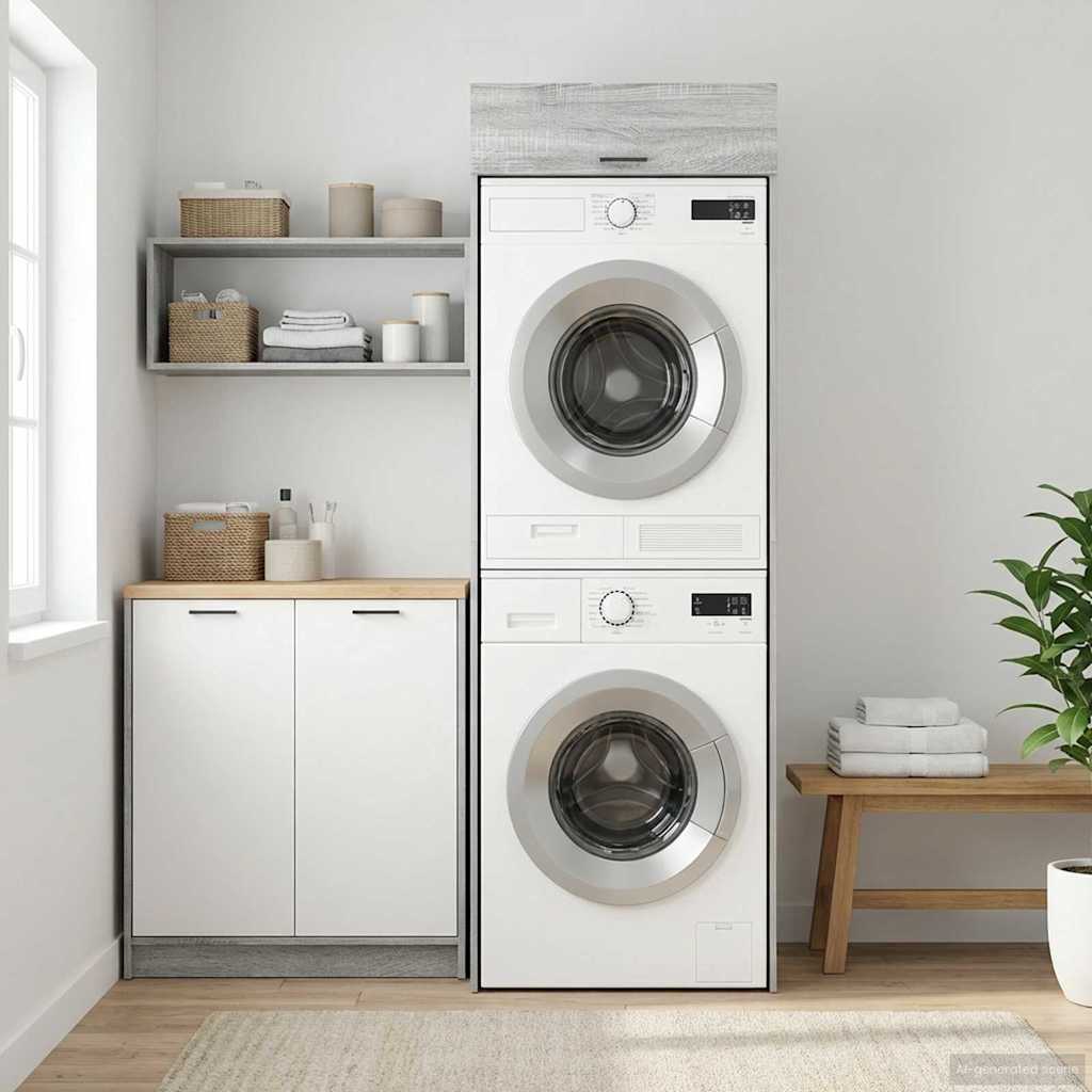 Mobiletto per lavatrice Grigio Sonoma 67,5 x 68 x 200 cm | homemem39