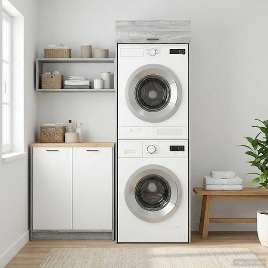 Mobiletto per lavatrice Grigio Sonoma 67,5 x 68 x 200 cm | homemem39
