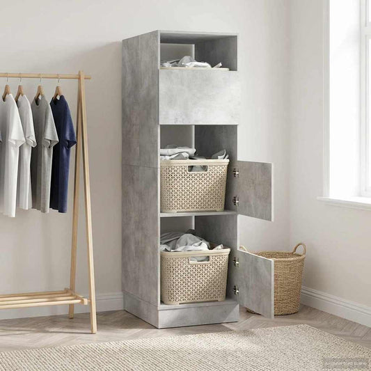 Mobile da lavanderia con porta Calcestruzzo 50 x 68 x 162 cm | homemem39