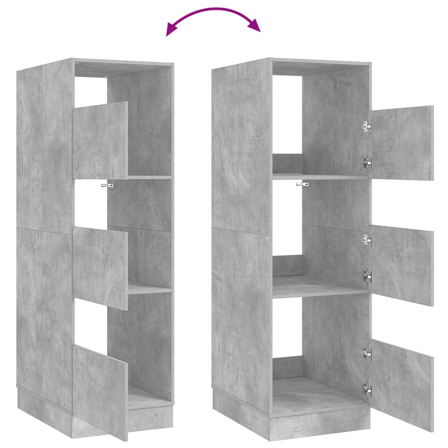 Mobile da lavanderia con porta Calcestruzzo 50 x 68 x 162 cm | homemem39