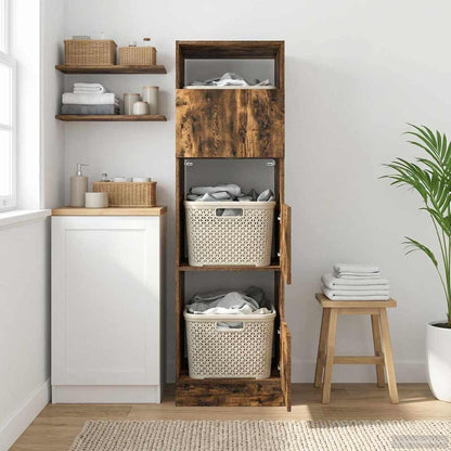 Mobile da lavanderia con porta Rovere fumé 50 x 68 x 162 cm