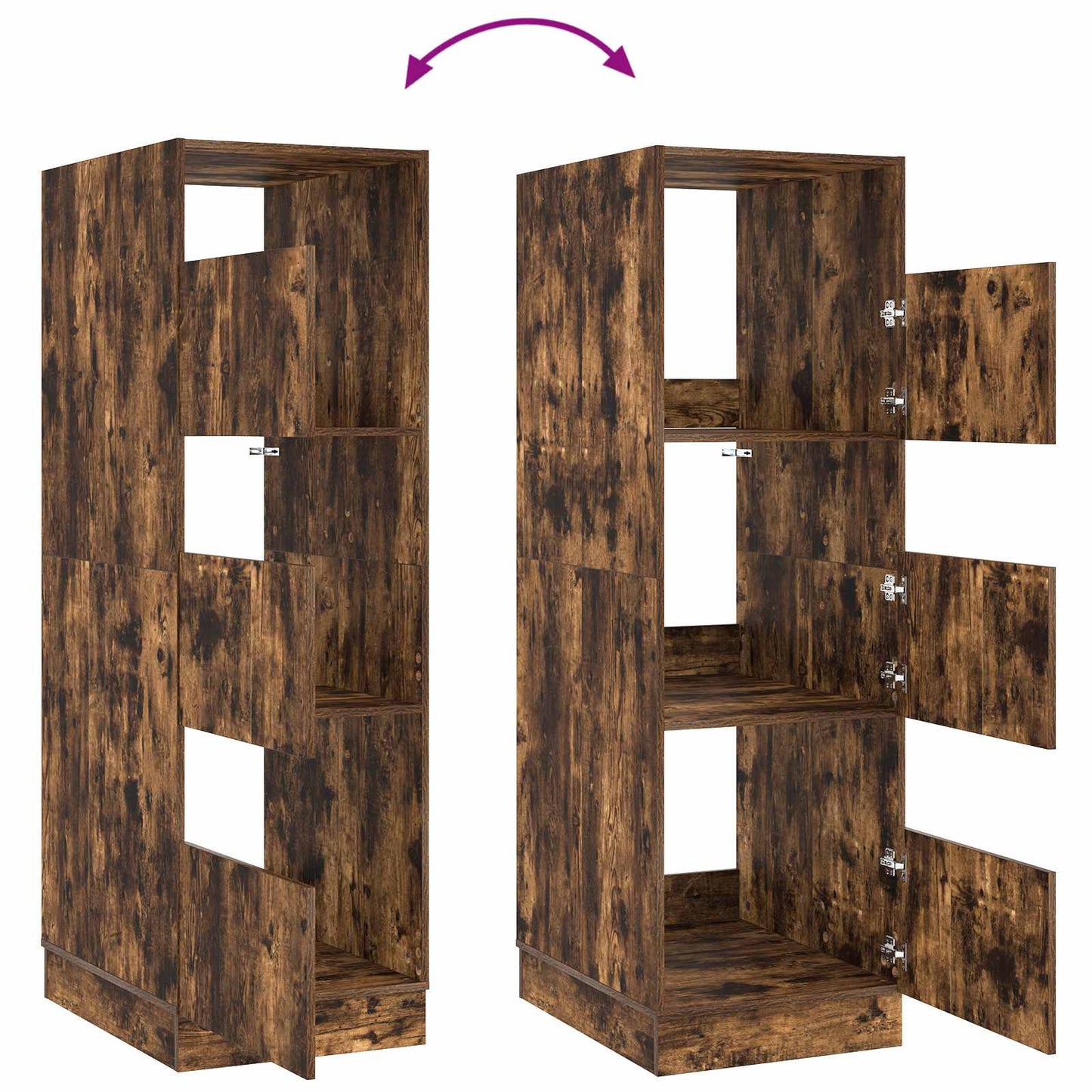 Mobile da lavanderia con porta Rovere fumé 50 x 68 x 162 cm