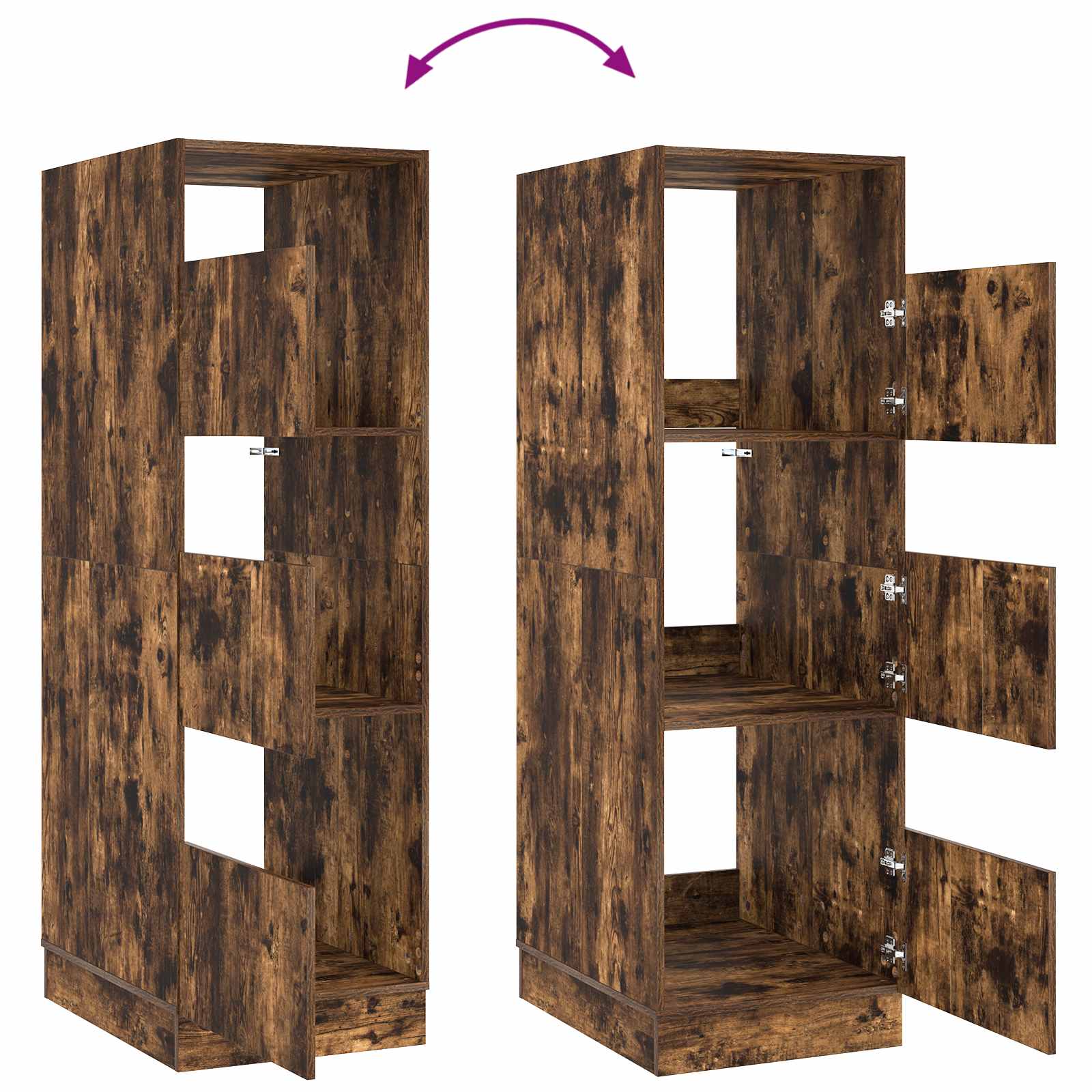Mobile da lavanderia con porta Rovere fumé 50 x 68 x 162 cm | homemem39