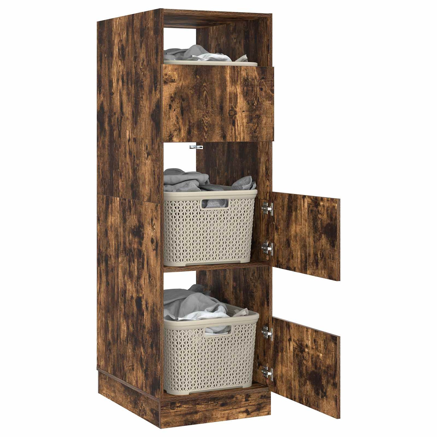 Mobile da lavanderia con porta Rovere fumé 50 x 68 x 162 cm