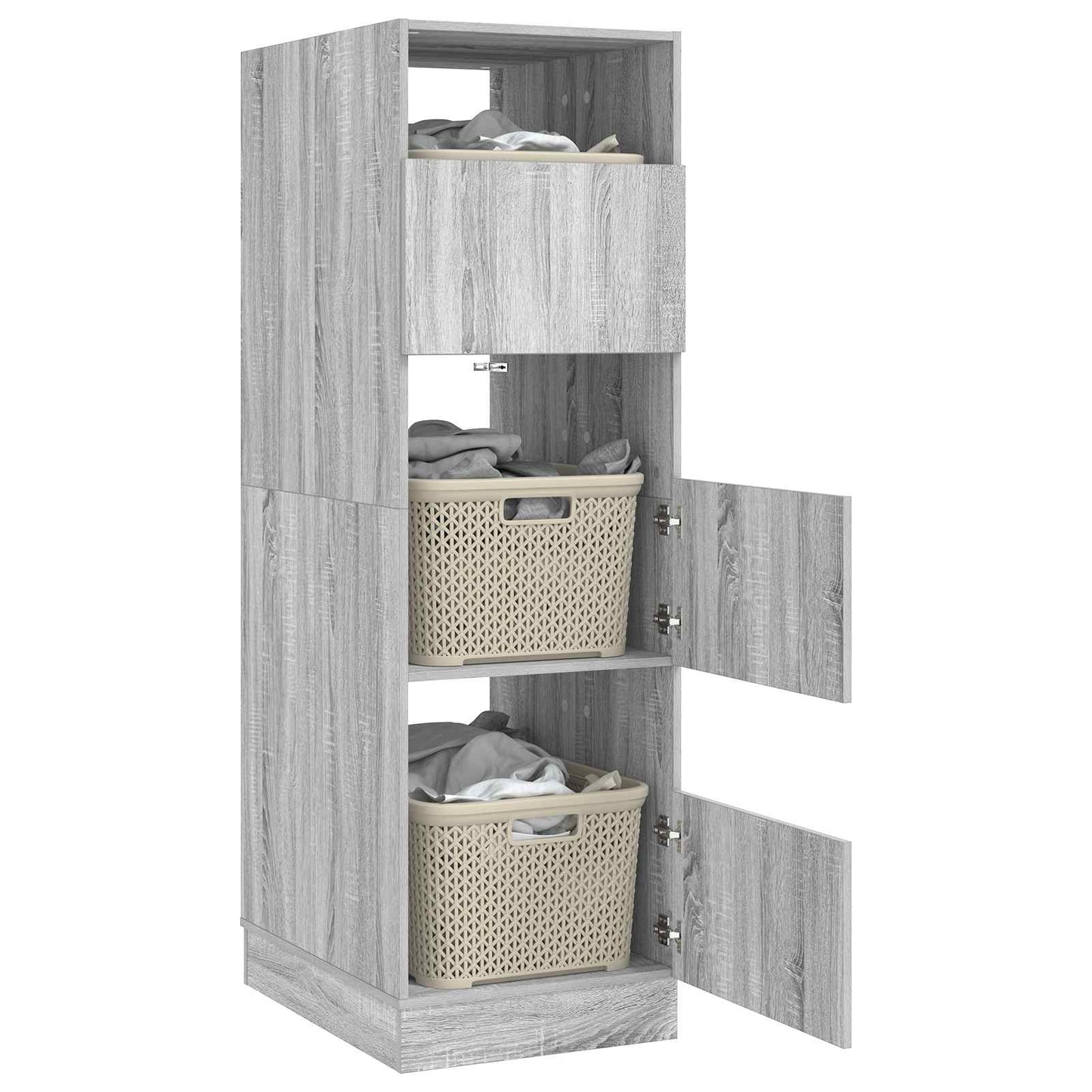 Mobile da lavanderia con porta Grigio Sonoma 50 x 68 x 162 cm | homemem39