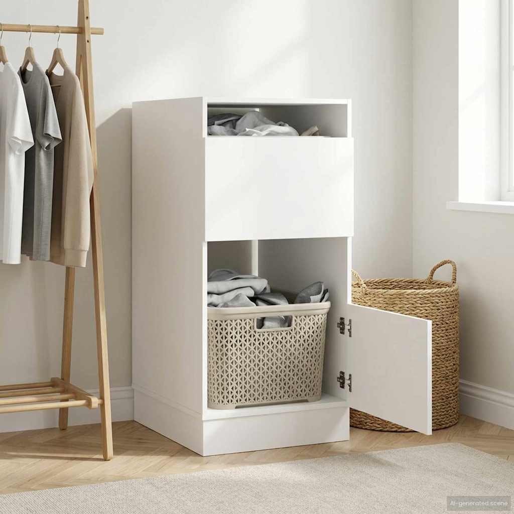 Mobile da lavanderia Bianco 50 x 68 x 102 cm Legno multistrato