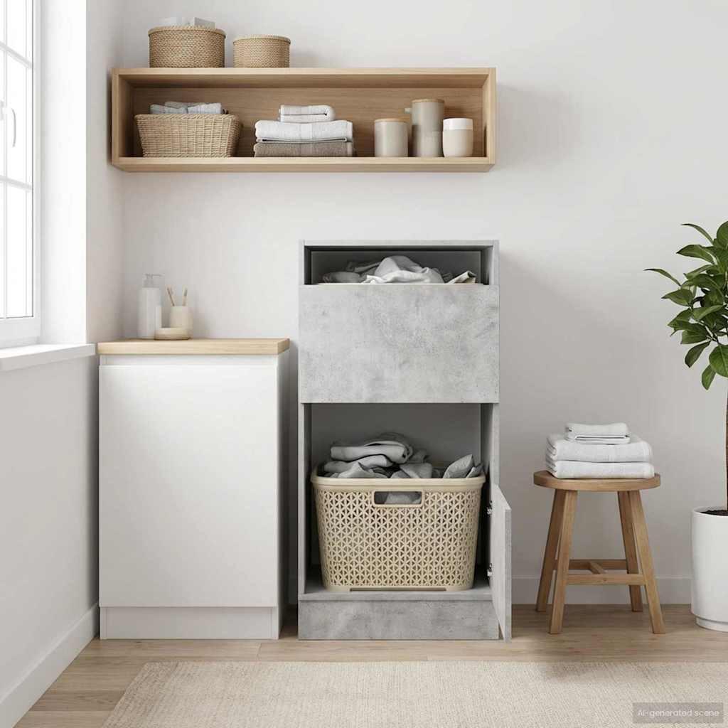 Mobile da lavanderia con porta Calcestruzzo Legno multistrato | homemem39