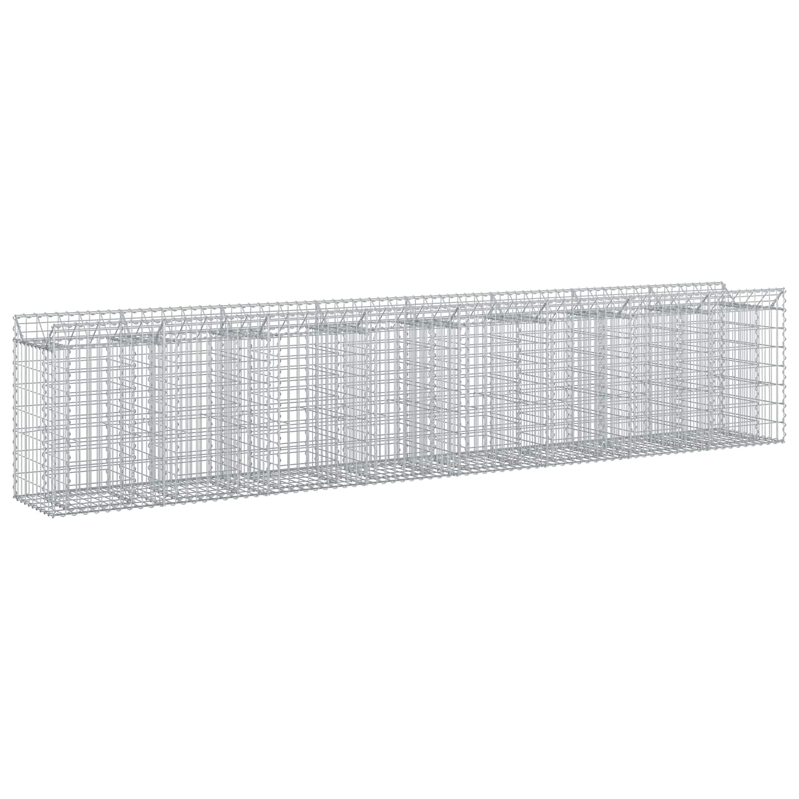 Letto rialzato in gabbione 3 pcs Argento | homemem39