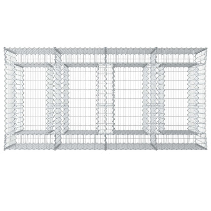 Letto rialzato in gabbione 2 pcs Argento | homemem39