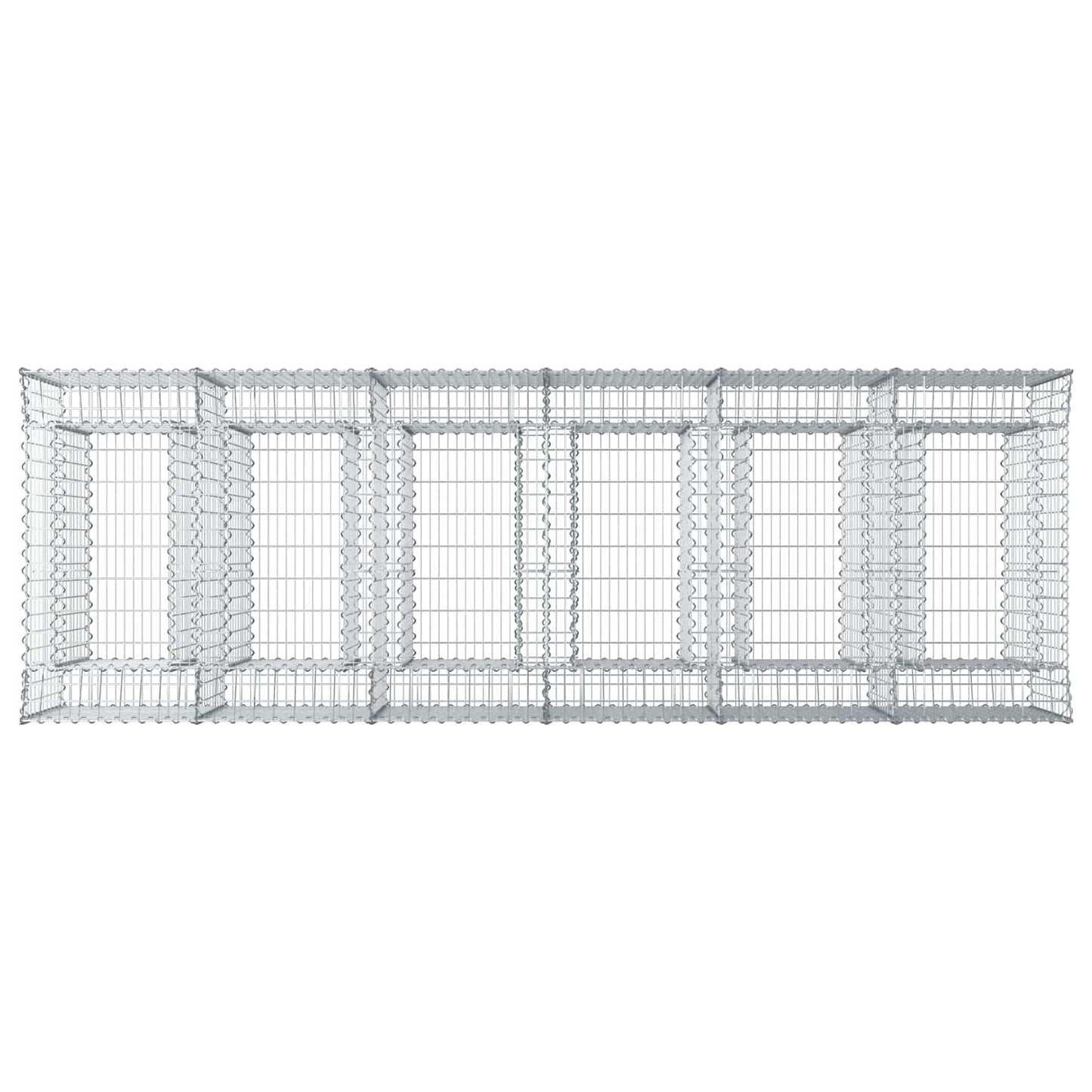 Letto rialzato in gabbione 3 pcs Argento | homemem39