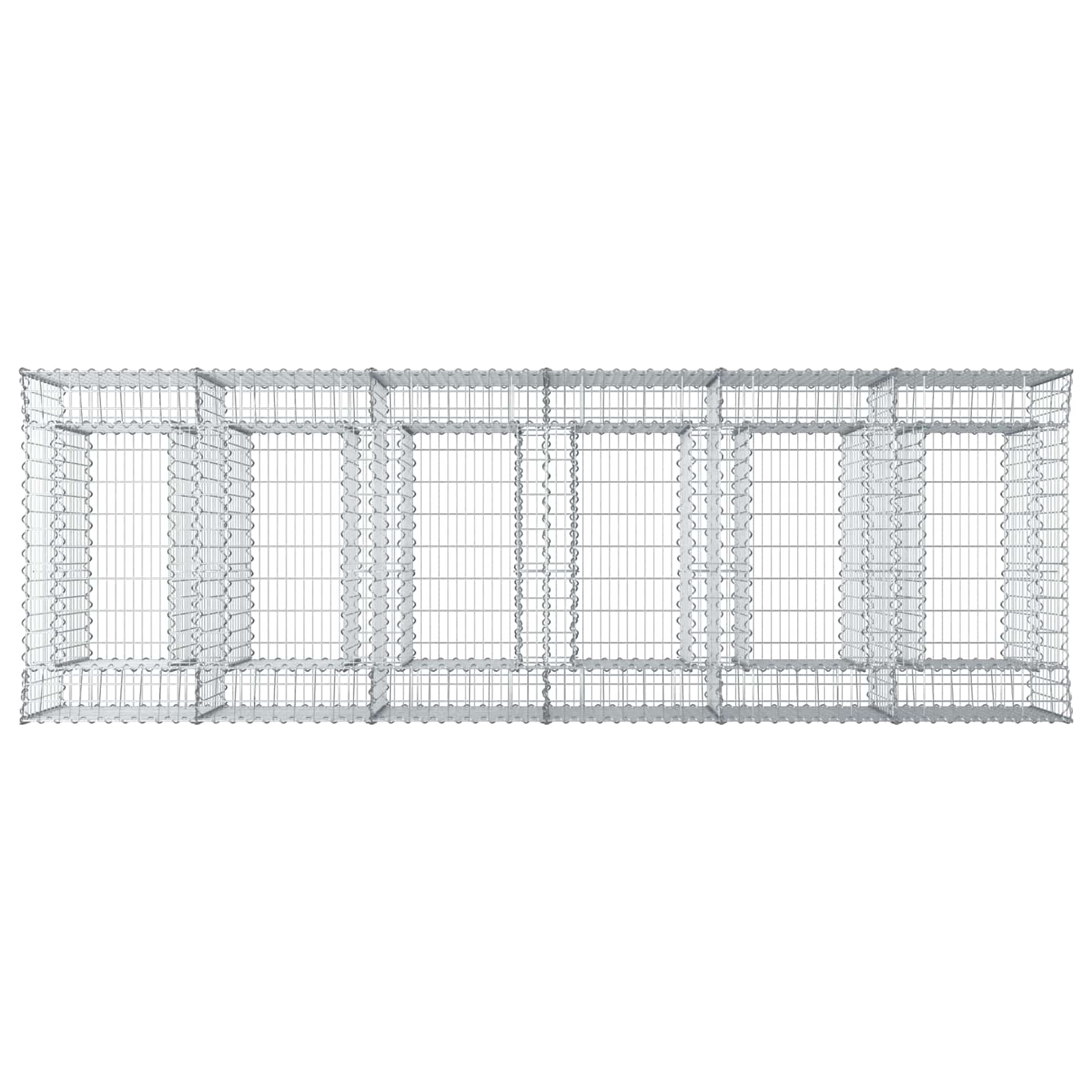Letto rialzato in gabbione 3 pcs Argento | homemem39