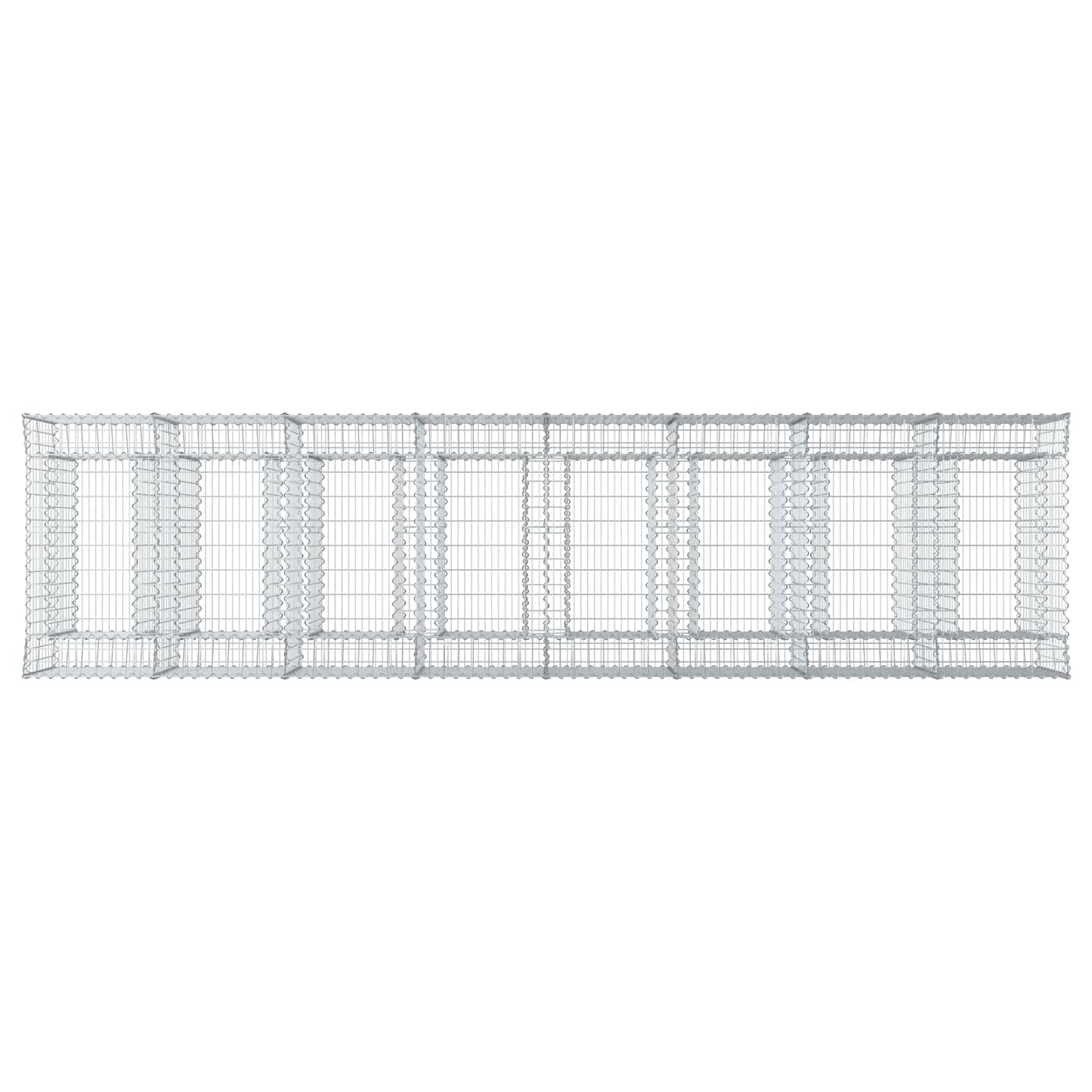 Letto rialzato in gabbione 4 pcs Argento | homemem39