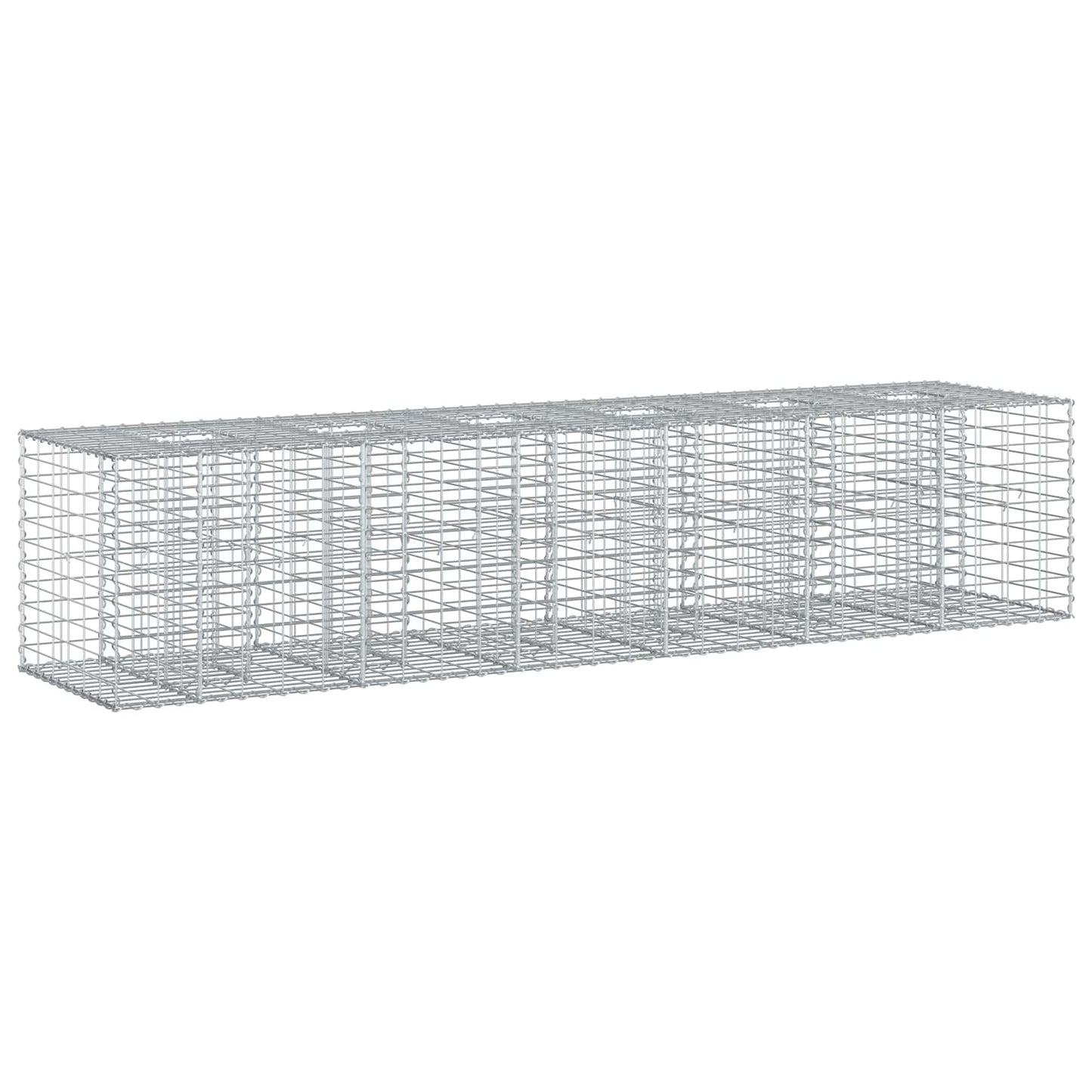 Letto rialzato in gabbione 2 pcs Argento 260 x 60 x 55 cm | homemem39