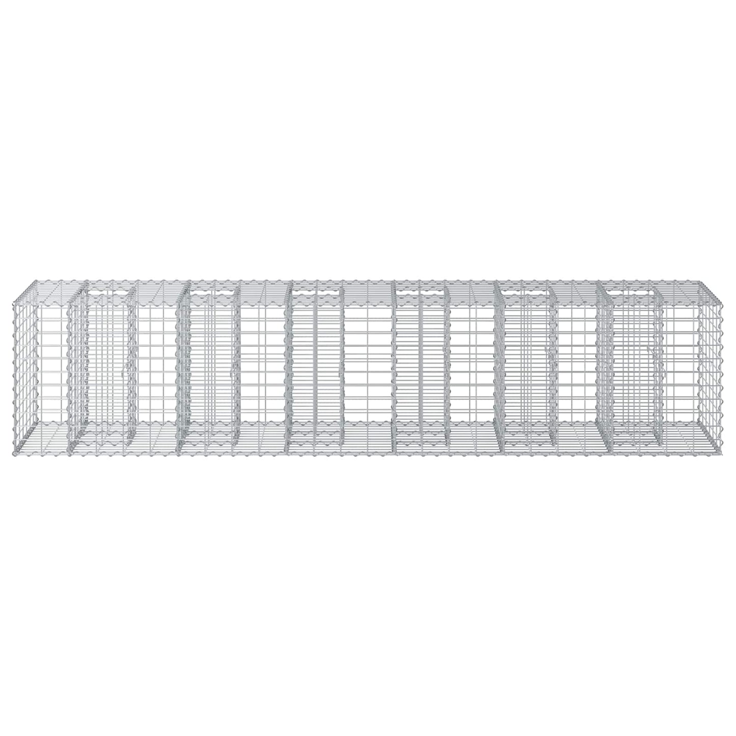 Letto rialzato in gabbione 2 pcs Argento 260 x 60 x 55 cm | homemem39