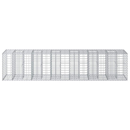 Letto rialzato in gabbione 2 pcs Argento 260 x 60 x 55 cm | homemem39