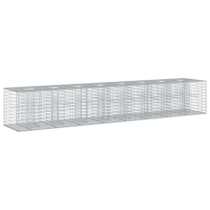 Letto rialzato in gabbione 2 pcs Argento 340 x 60 x 55 cm | homemem39