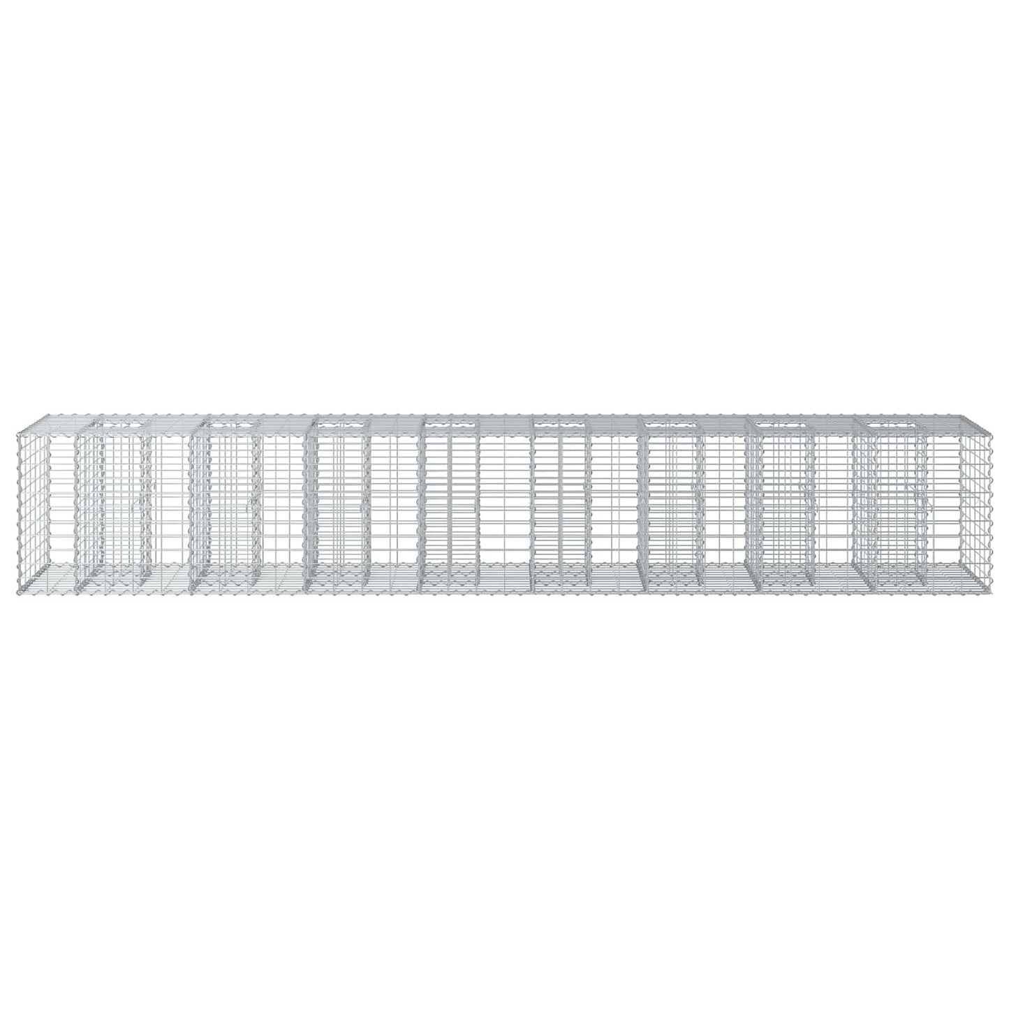 Letto rialzato in gabbione 2 pcs Argento 340 x 60 x 55 cm | homemem39