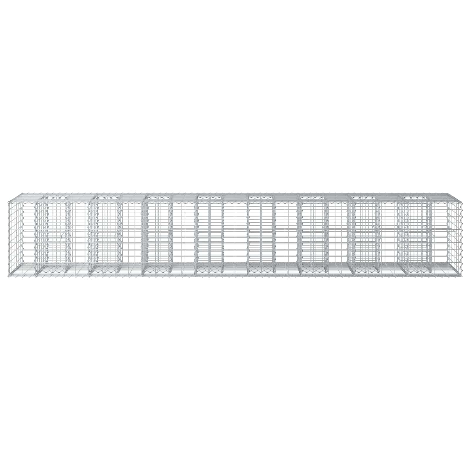 Letto rialzato in gabbione 2 pcs Argento 340 x 60 x 55 cm | homemem39