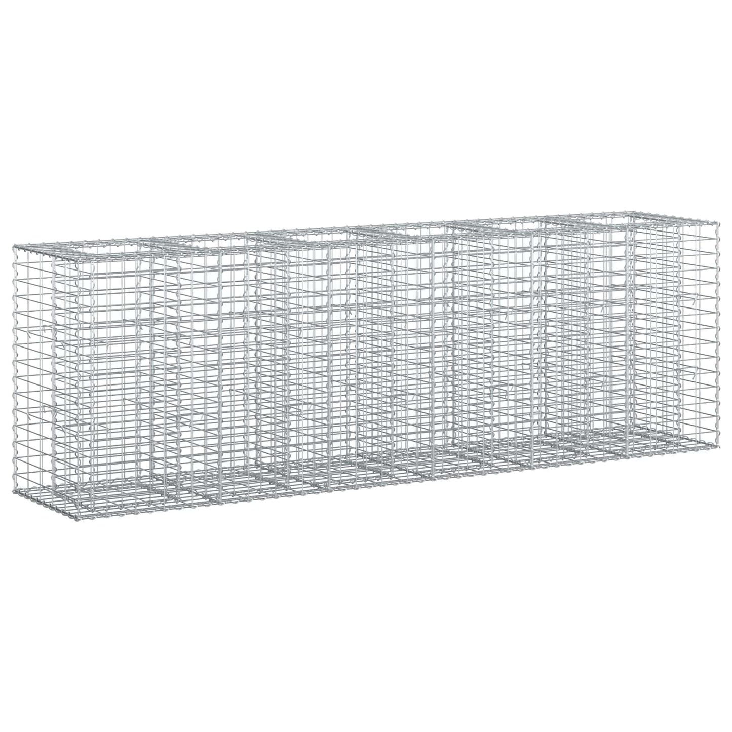 Letto rialzato in gabbione 2 pcs Argento 250 x 50 x 80 cm | homemem39