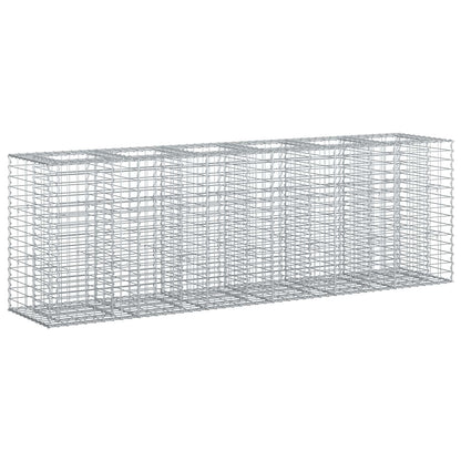 Letto rialzato in gabbione 2 pcs Argento 250 x 50 x 80 cm | homemem39