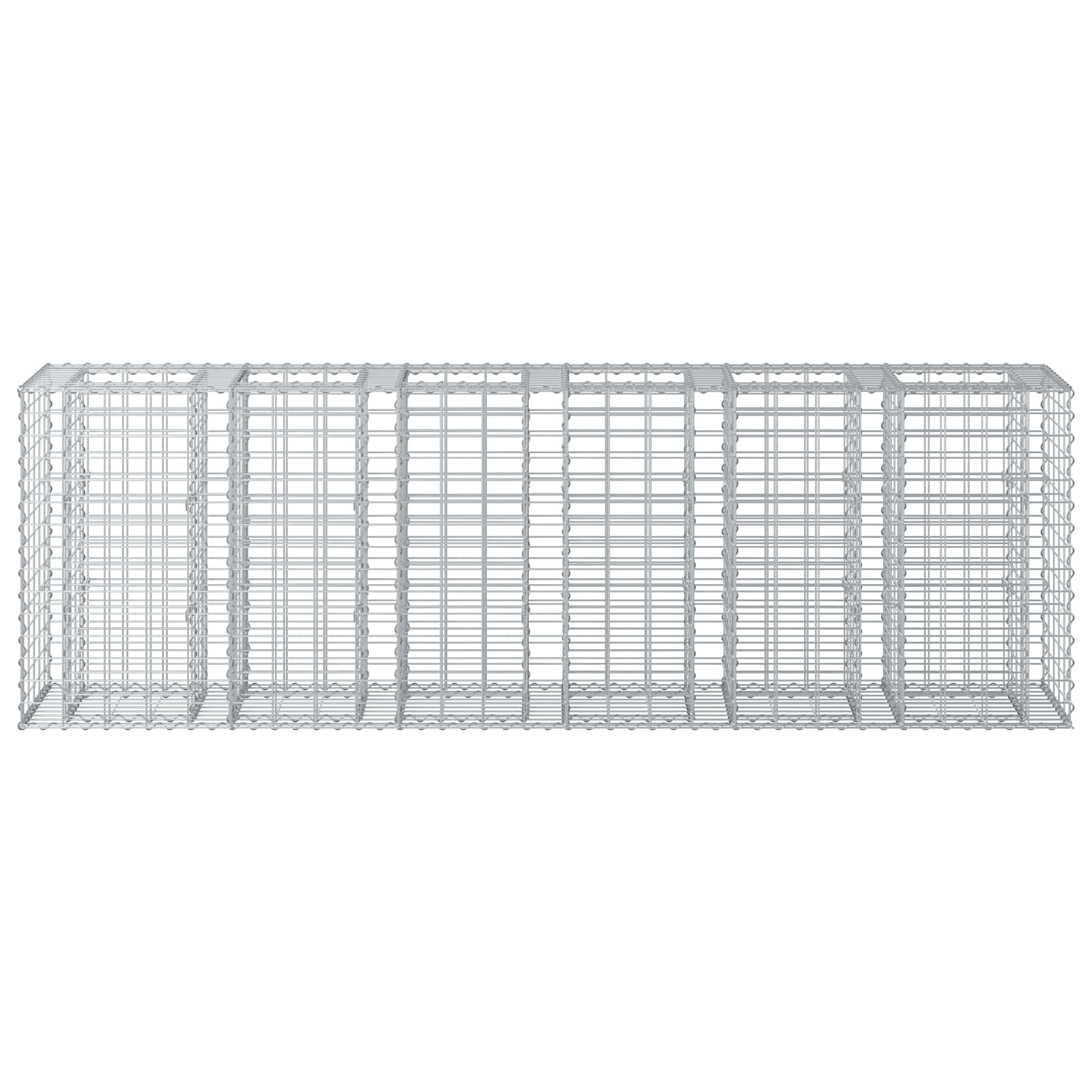 Letto rialzato in gabbione 2 pcs Argento 250 x 50 x 80 cm | homemem39