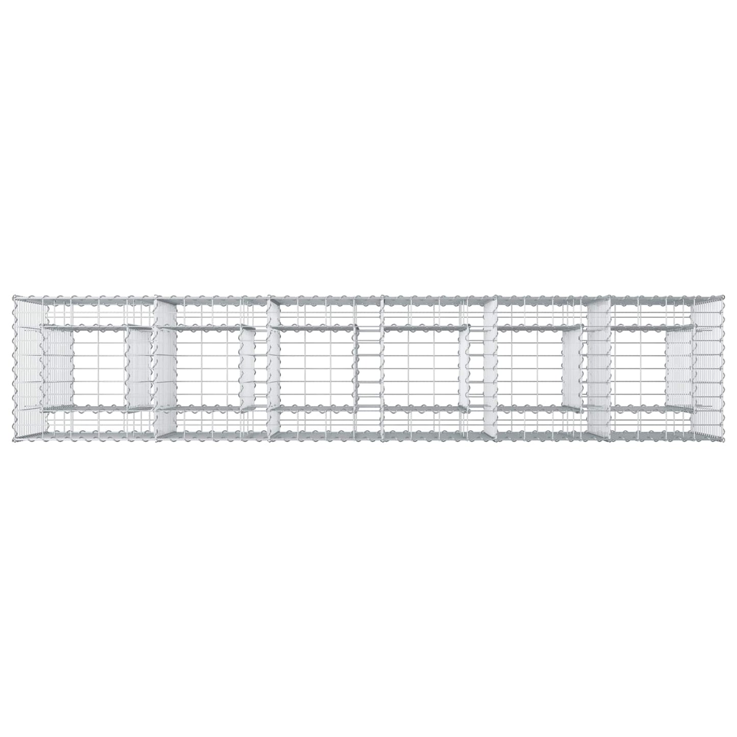 Letto rialzato in gabbione 2 pcs Argento 250 x 50 x 80 cm | homemem39