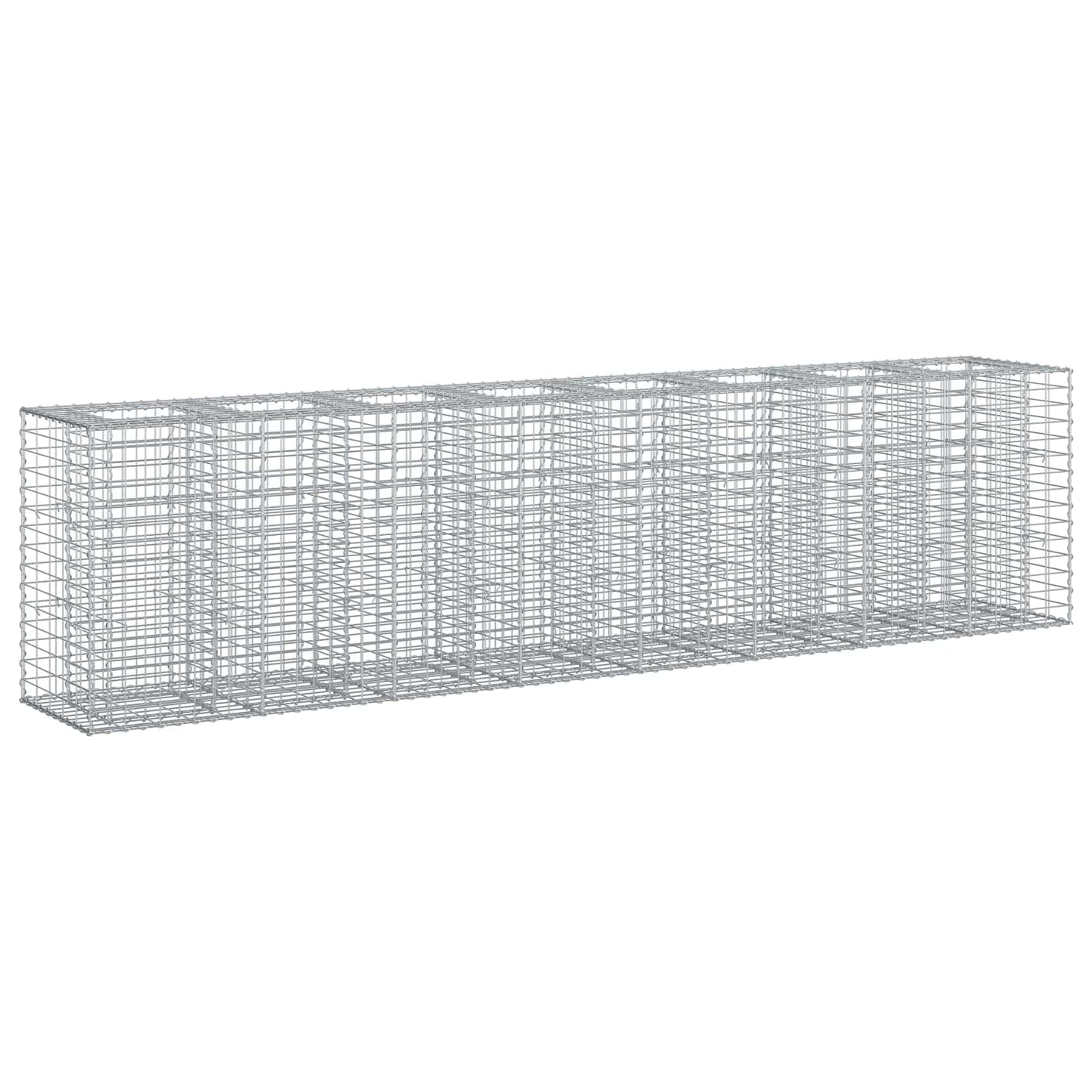 Letto rialzato in gabbione 2 pcs Argento 330 x 50 x 80 cm | homemem39
