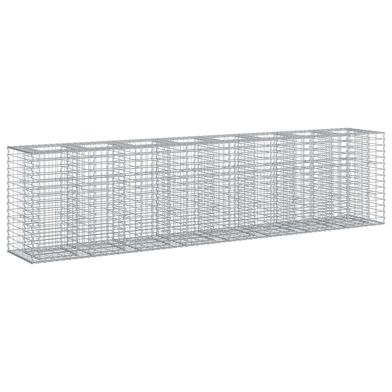 Letto rialzato in gabbione 2 pcs Argento 330 x 50 x 80 cm | homemem39
