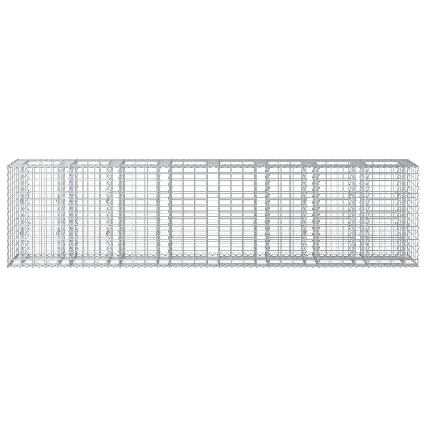 Letto rialzato in gabbione 2 pcs Argento 330 x 50 x 80 cm | homemem39