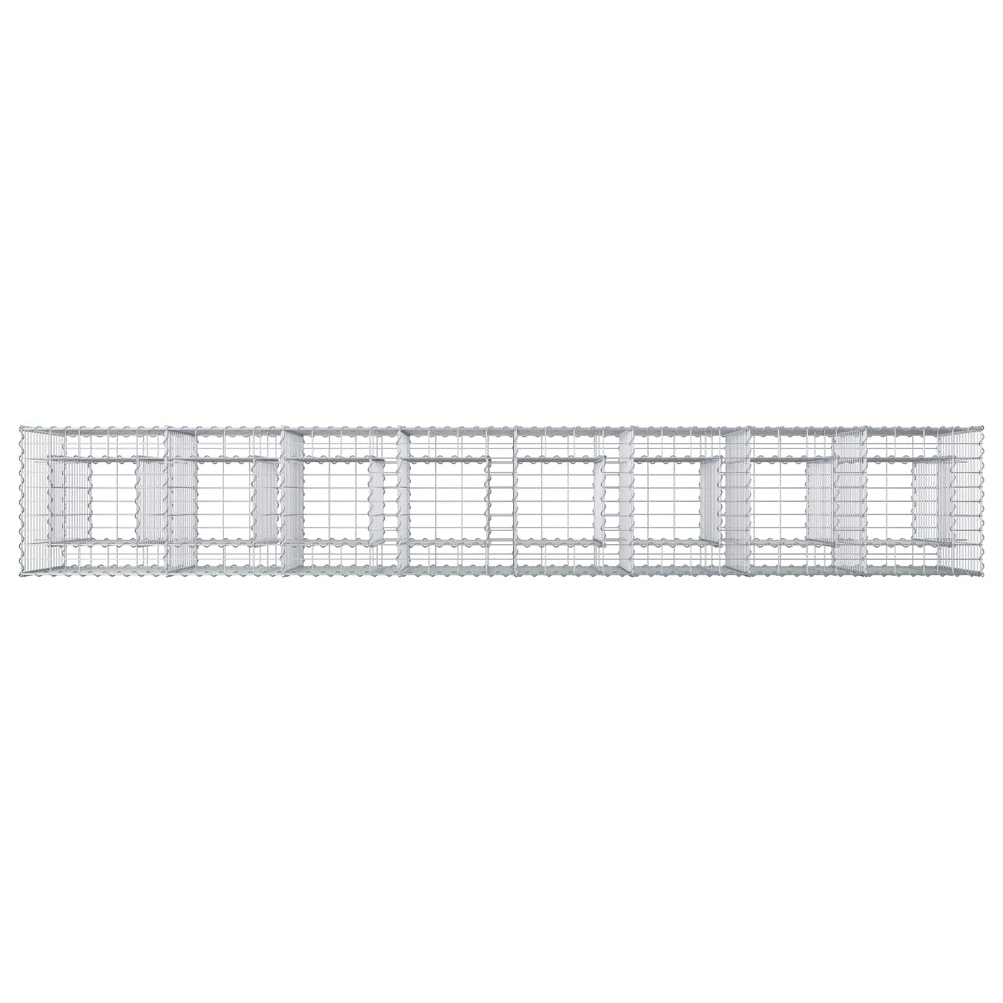 Letto rialzato in gabbione 2 pcs Argento 330 x 50 x 80 cm | homemem39