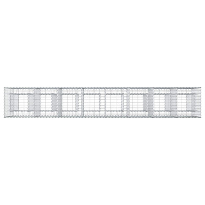 Letto rialzato in gabbione 2 pcs Argento 330 x 50 x 80 cm | homemem39