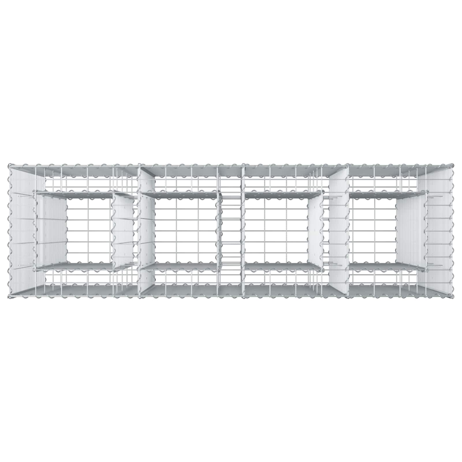 Letto rialzato in gabbione 2 pcs Argento 170 x 50 x 150 cm | homemem39