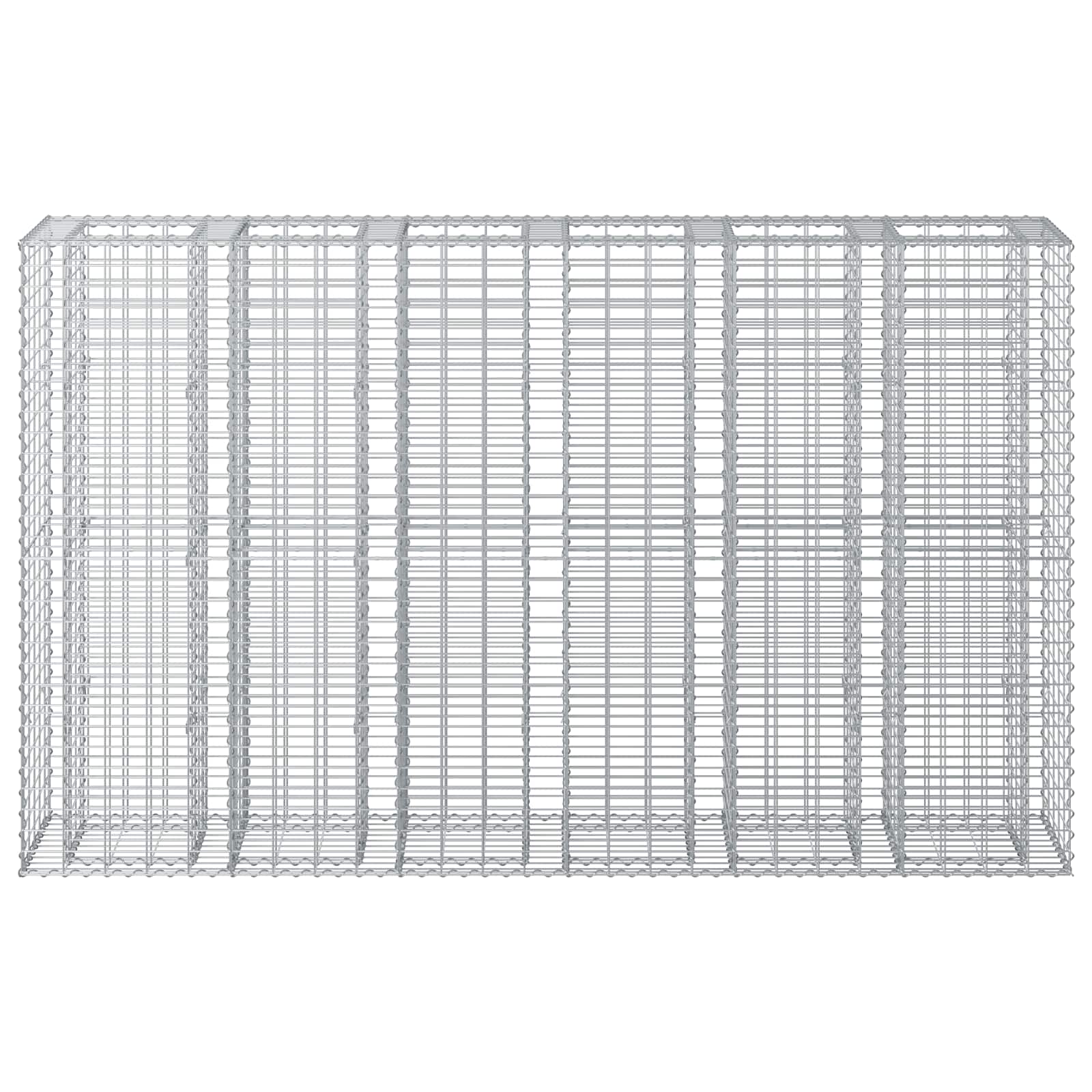 Letto rialzato in gabbione 3 pcs Argento 250 x 50 x 150 cm | homemem39