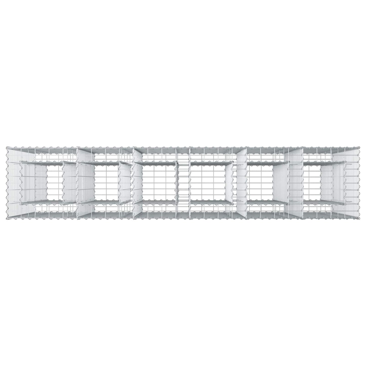 Letto rialzato in gabbione 3 pcs Argento 250 x 50 x 150 cm | homemem39