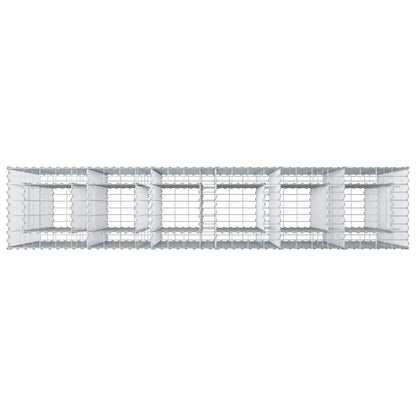 Letto rialzato in gabbione 3 pcs Argento 250 x 50 x 150 cm | homemem39
