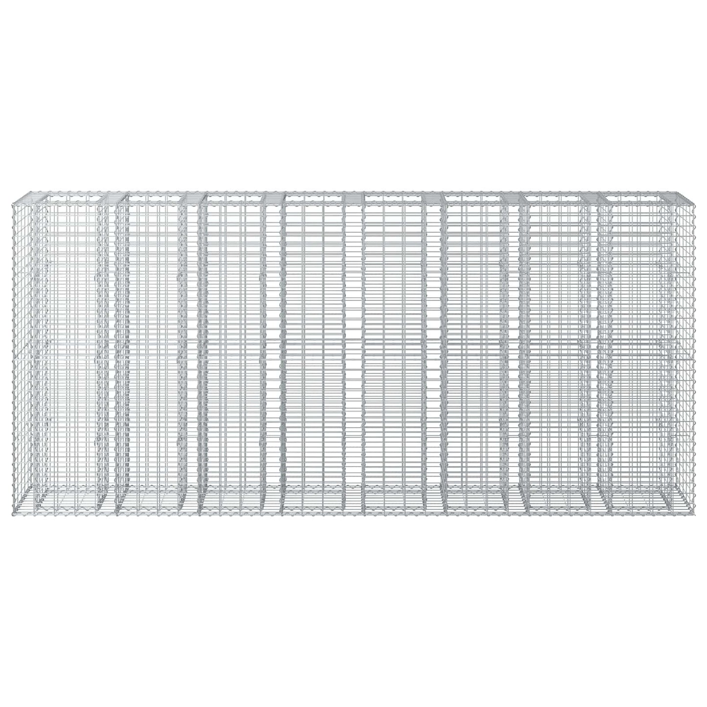 Letto rialzato in gabbione 4 pcs Argento 330 x 50 x 150 cm | homemem39