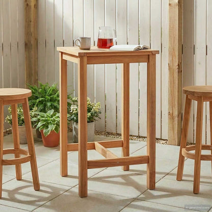 Tavolo da bar Naturale 60 x 60 x 105 cm Teak massello | homemem39