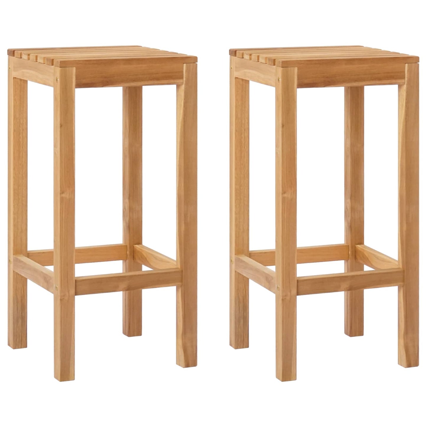 Sgabello da bar 2 pcs Naturale Legno di teak solido