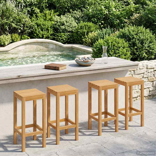 Sgabello da bar 4 pcs Marrone Legno di teak solido | homemem39