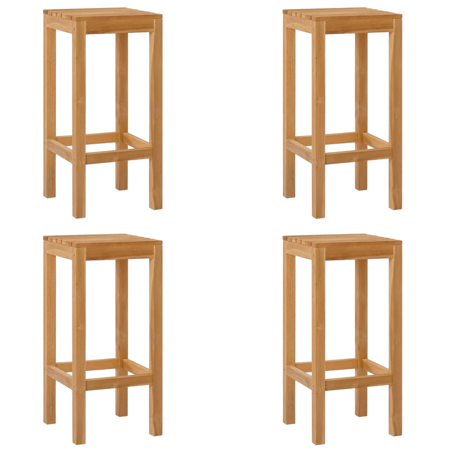 Sgabello da bar 4 pcs Marrone Legno di teak solido | homemem39