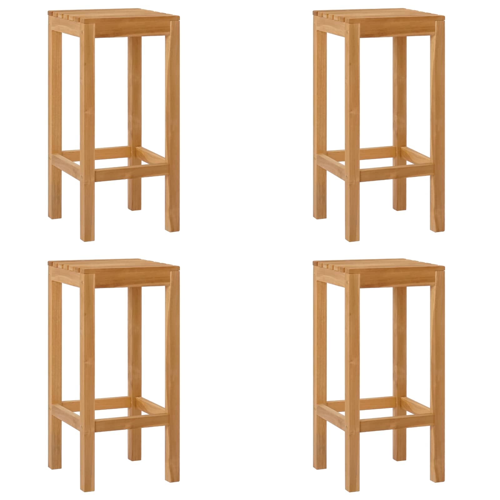 Sgabello da bar 4 pcs Marrone Legno di teak solido | homemem39