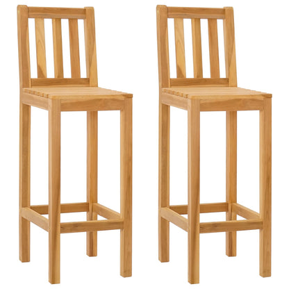 Sgabello da bar 2 pcs Marrone Legno di teak solido | homemem39