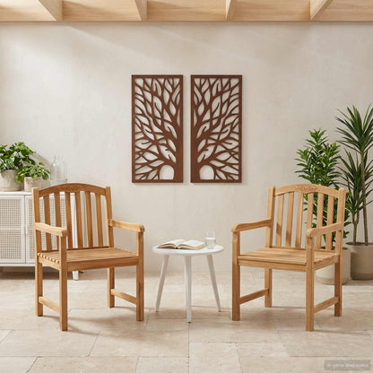Sedia Rose intagliata a mano 2 pcs Naturale 58 x 60 x 90 cm | homemem39