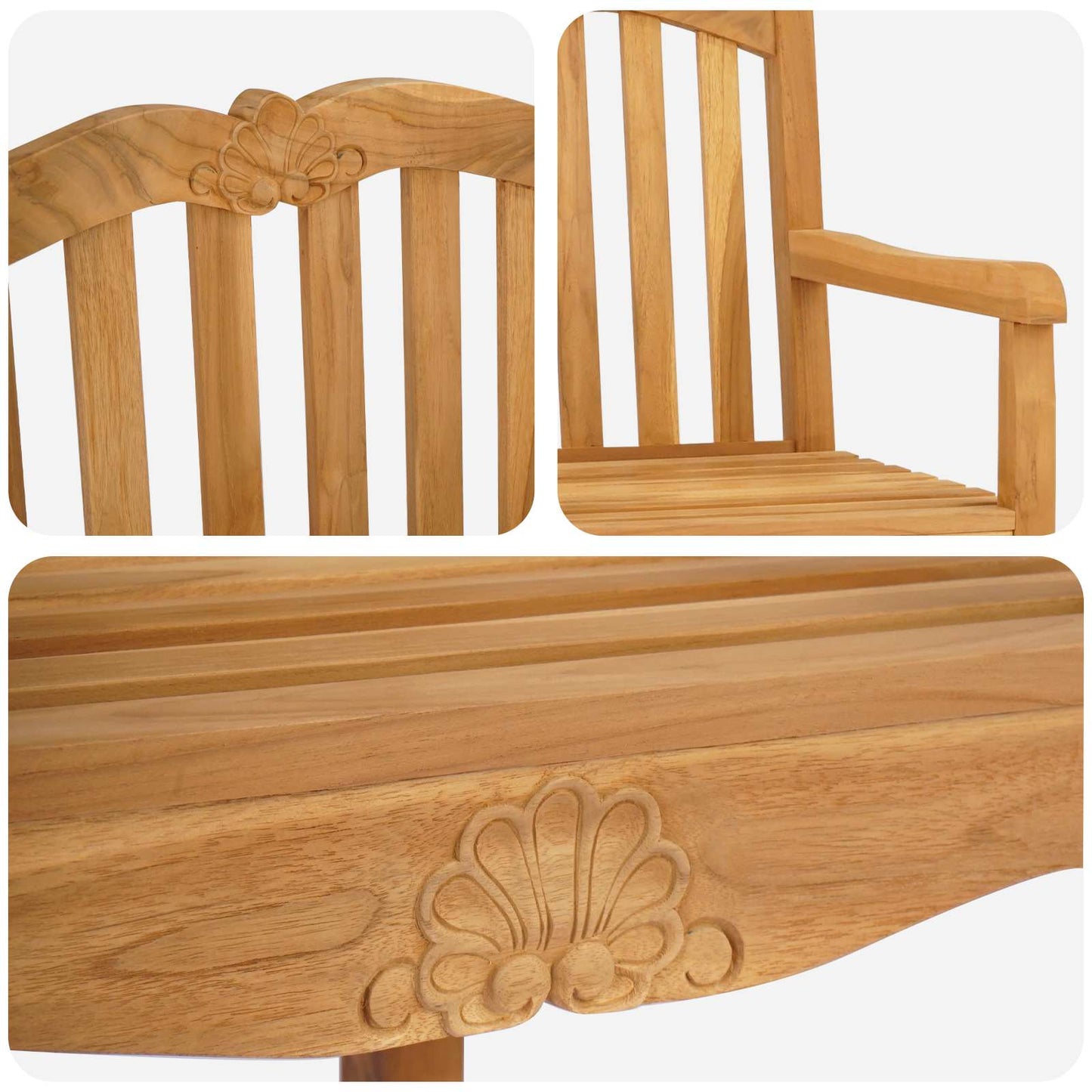 Sedia da Giardino 2 pcs Naturale 58 x 60 x 93 cm | homemem39