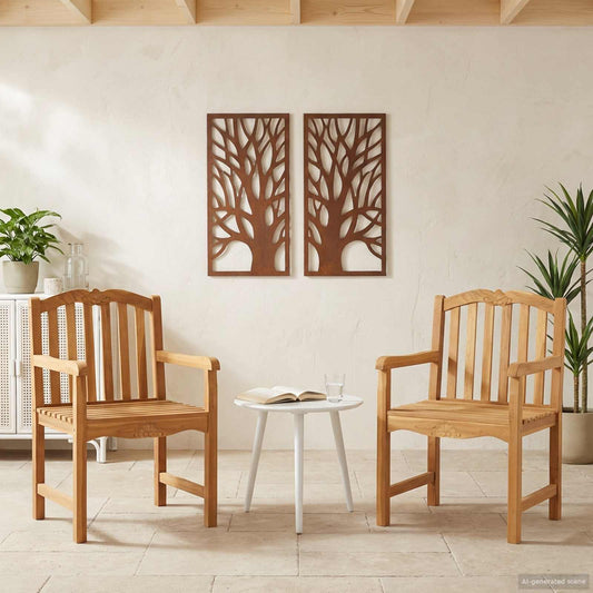 Sedia Rose intagliata a mano 2 pcs Naturale