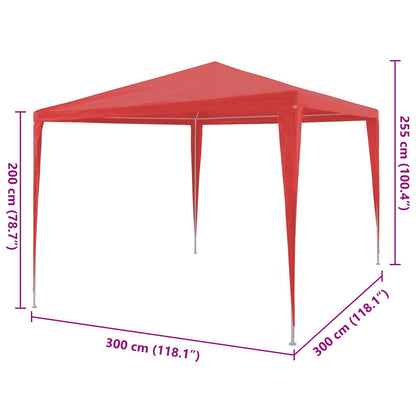 Tenda Party Rosso 300 x 300 x 255 cm PE e Acciaio | homemem39