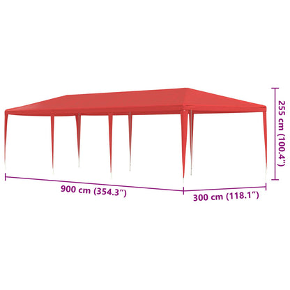 Tenda Party Rosso 900 x 300 x 255 cm PE e Acciaio | homemem39