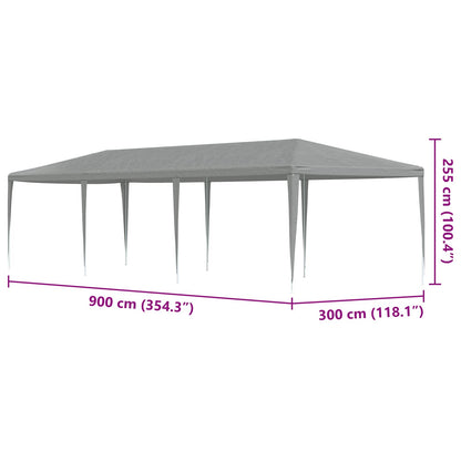Tenda Party Grigio chiaro 900 x 300 x 255 cm PE e Acciaio | homemem39