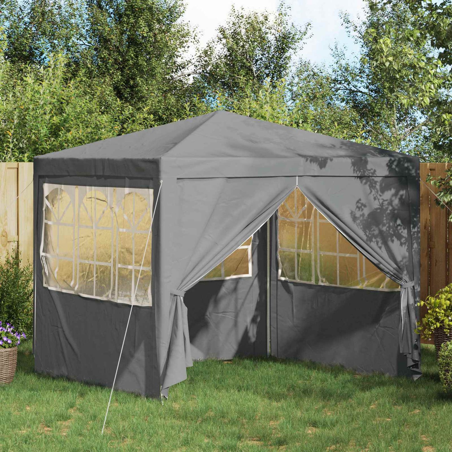 Tenda Party Grigio chiaro 250 x 250 x 240 cm PE e Acciaio | homemem39