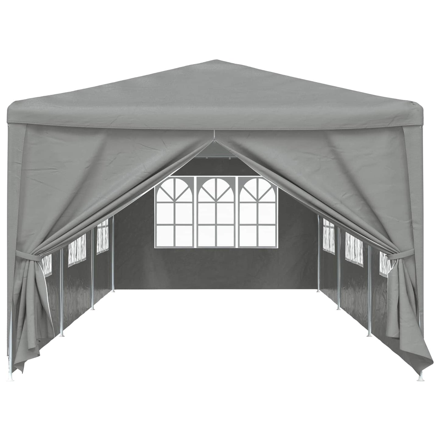 Tenda Party 900 x 300 x 255 cm Grigio Chiaro PE e Acciaio
